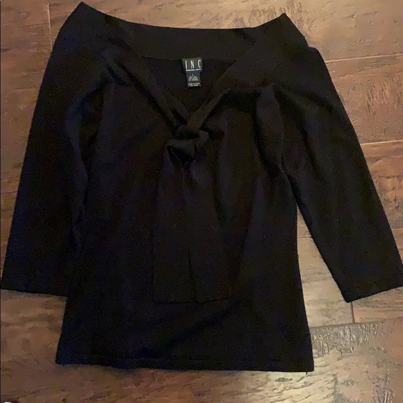 INC International Concepts Tops - Black 3 quarter length sleeve  top